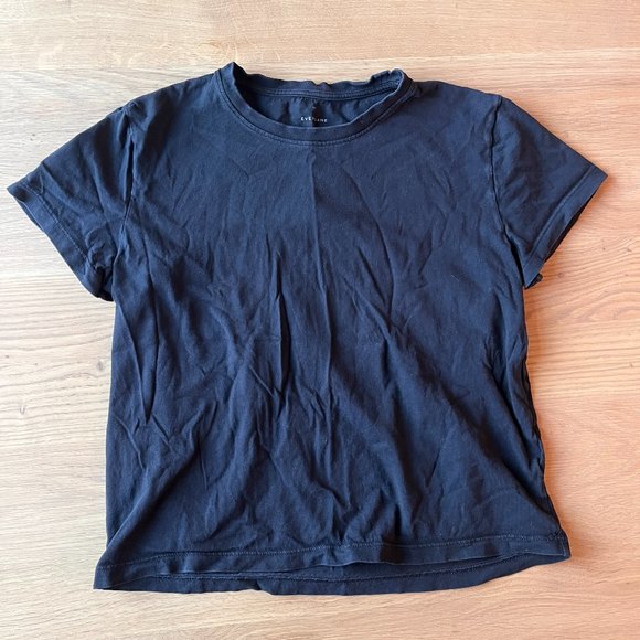 Everlane Cotton Box-Cut Tee Black XS - Picture 1 of 4
